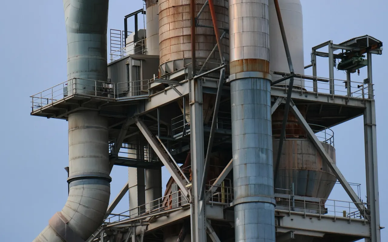 Process columns and pipework at a chemical plant